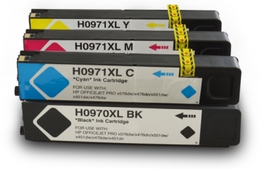 4 Druckerpatronen kompatibel für HP 970XL 971XL SET