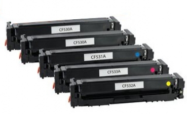 5 Toner kompatibel für HP CF530A - CF533A Color LaserJet Pro M180N M181FW