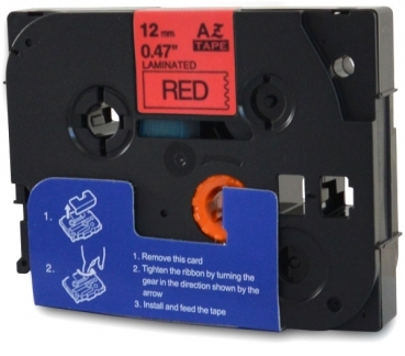 Schriftband kompatibel Brother TZ-431 TZ431 schwarz auf rot 12mm