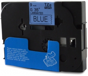 Schriftband kompatibel für Brother TZ-521 TZ521 schwarz auf blau 9mm
