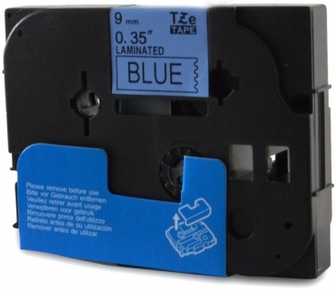 Schriftband kompatibel für Brother TZ-521 TZ521 schwarz auf blau 9mm